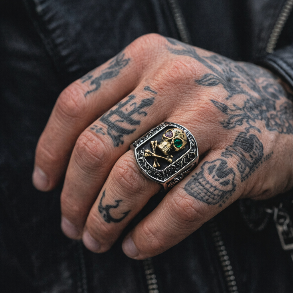 The Regal Rose Skull Ring