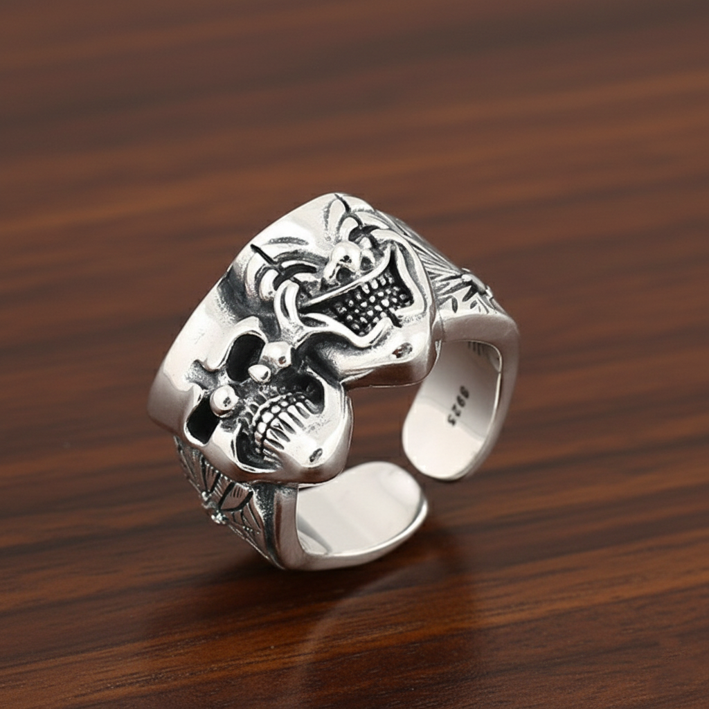 The Duality Mask Skull Ring