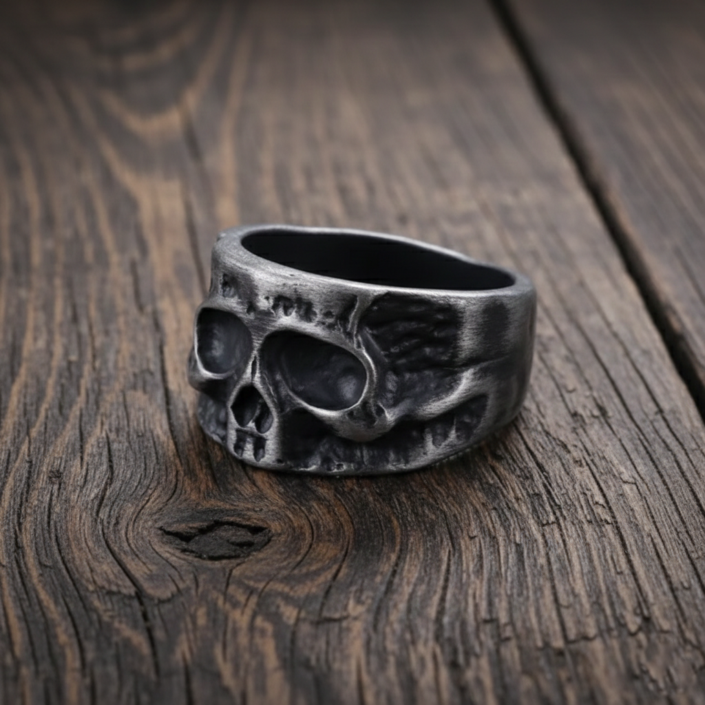 The Gothic Slab Skull Ring