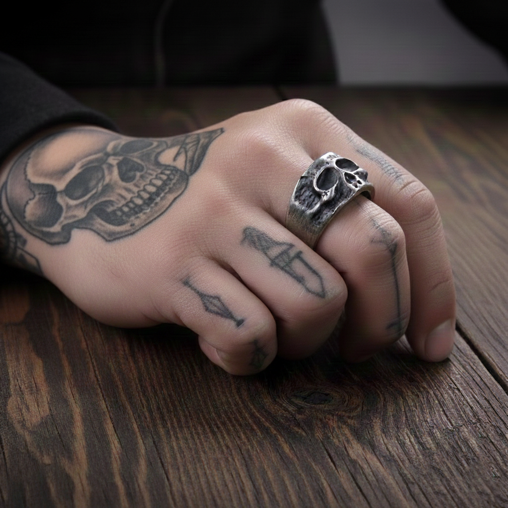 The Gothic Slab Skull Ring