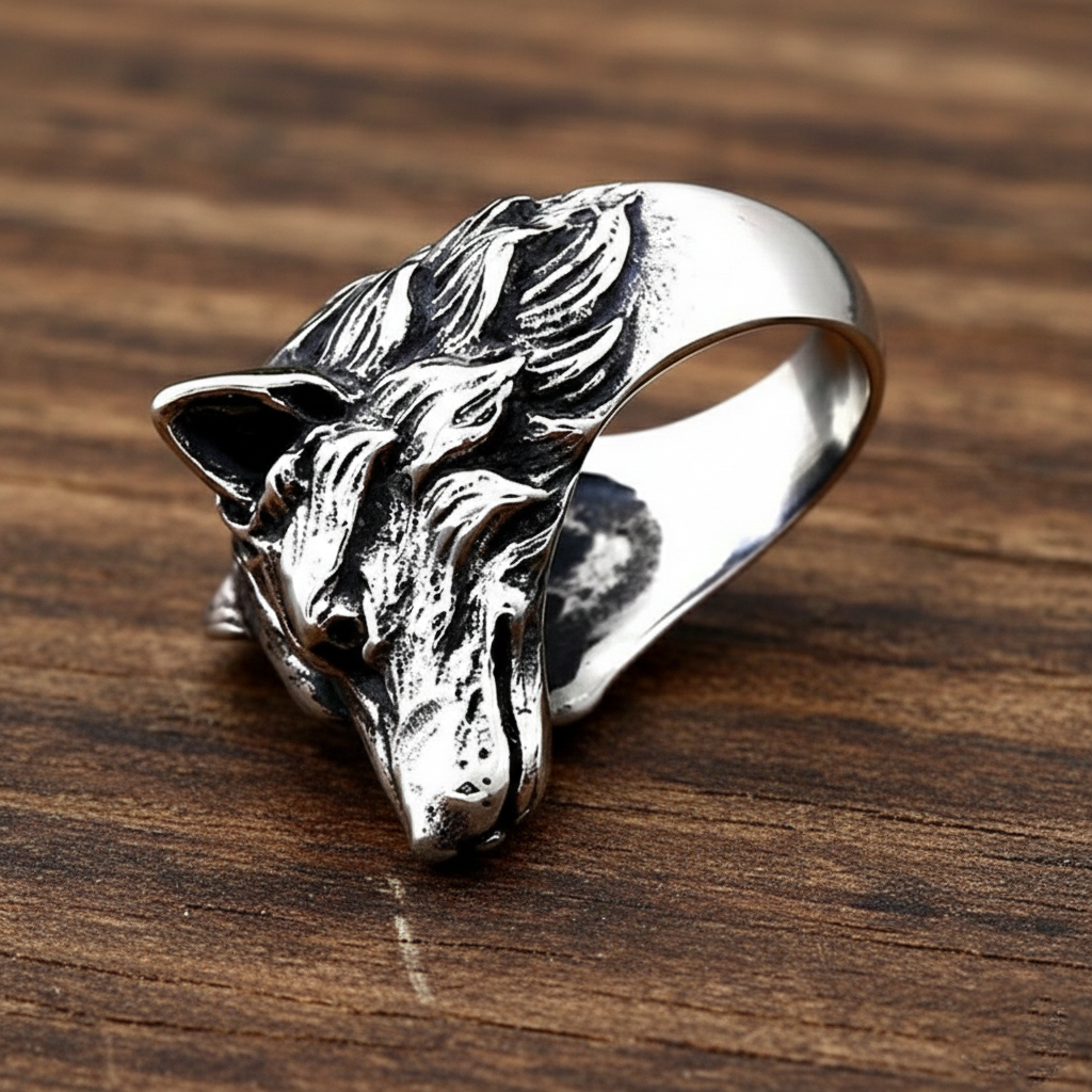 The Lone Wolf Silver Signet Ring