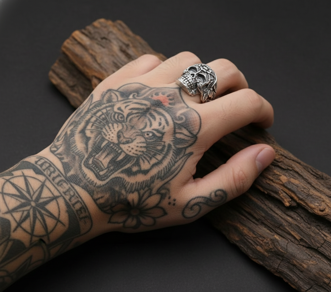 The Bloom Of Death Skull Ring