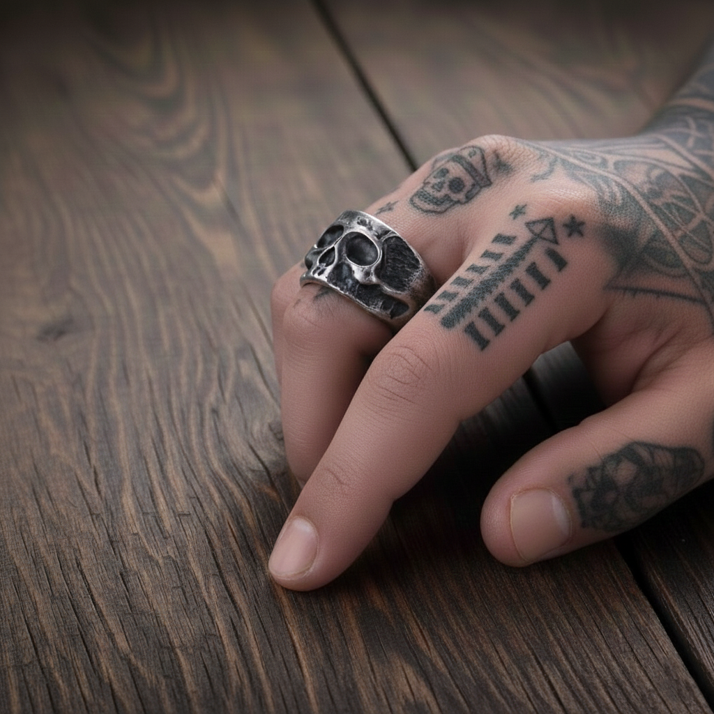 The Gothic Slab Skull Ring