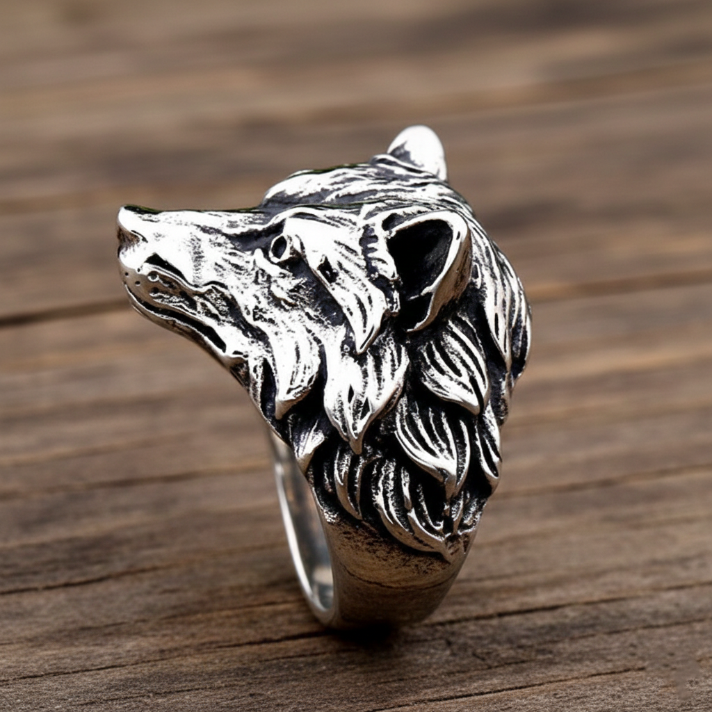 The Lone Wolf Silver Signet Ring