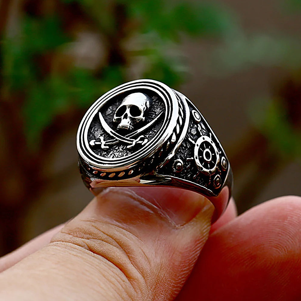 Skull & Cross Sabers Ring