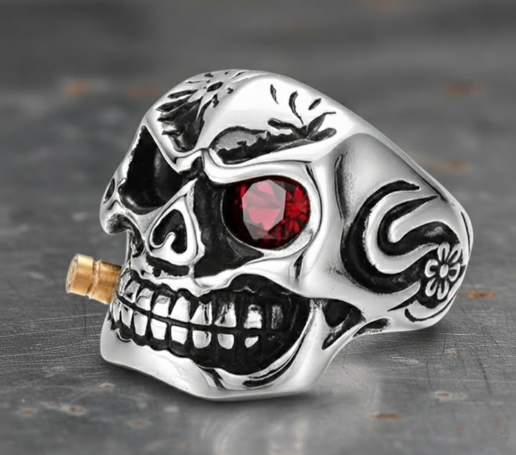 The Cybernetic Outlaw Skull Ring