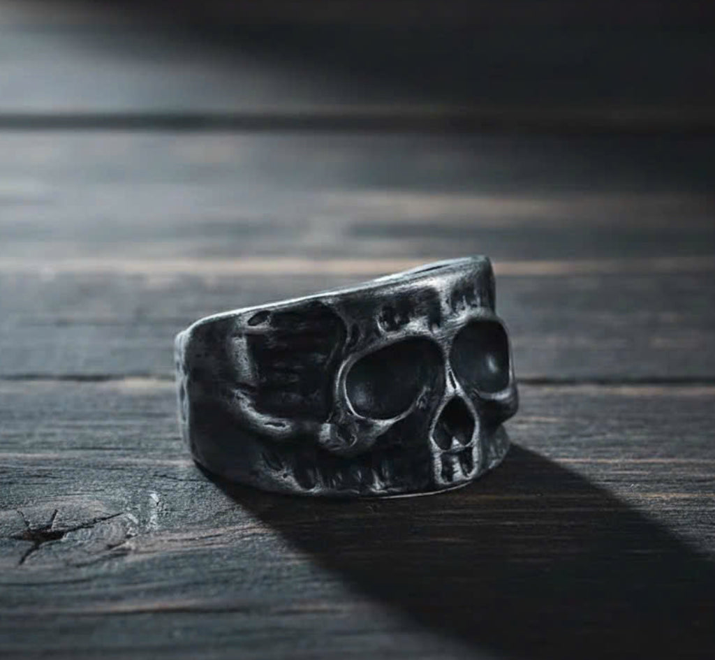 The Gothic Slab Skull Ring