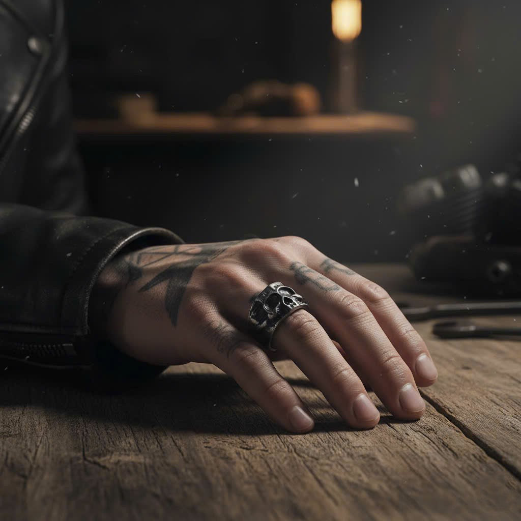 The Gothic Slab Skull Ring