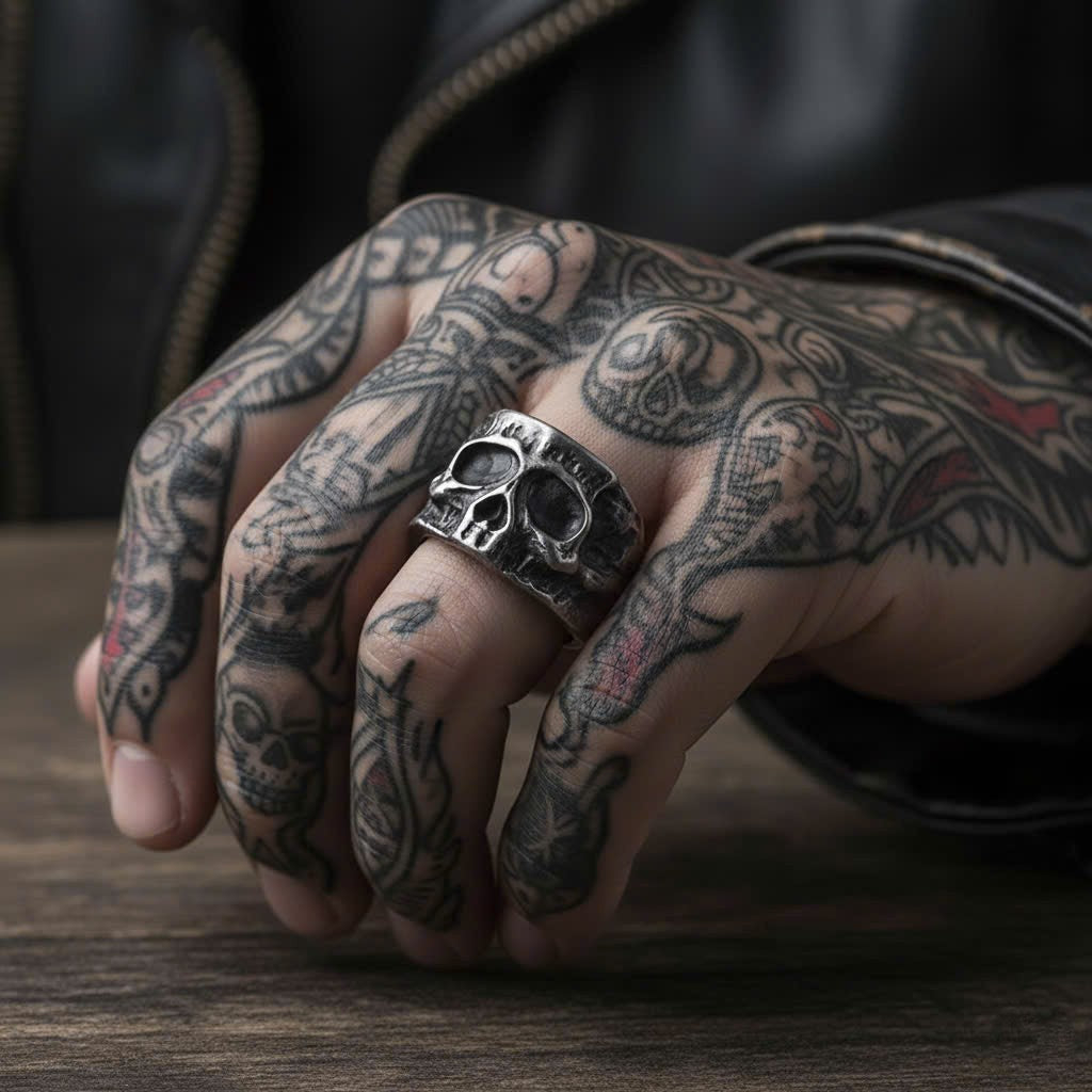 The Gothic Slab Skull Ring
