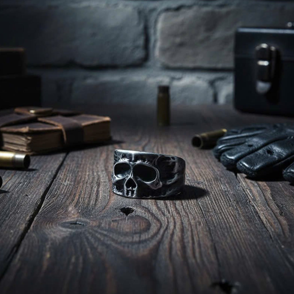 The Gothic Slab Skull Ring