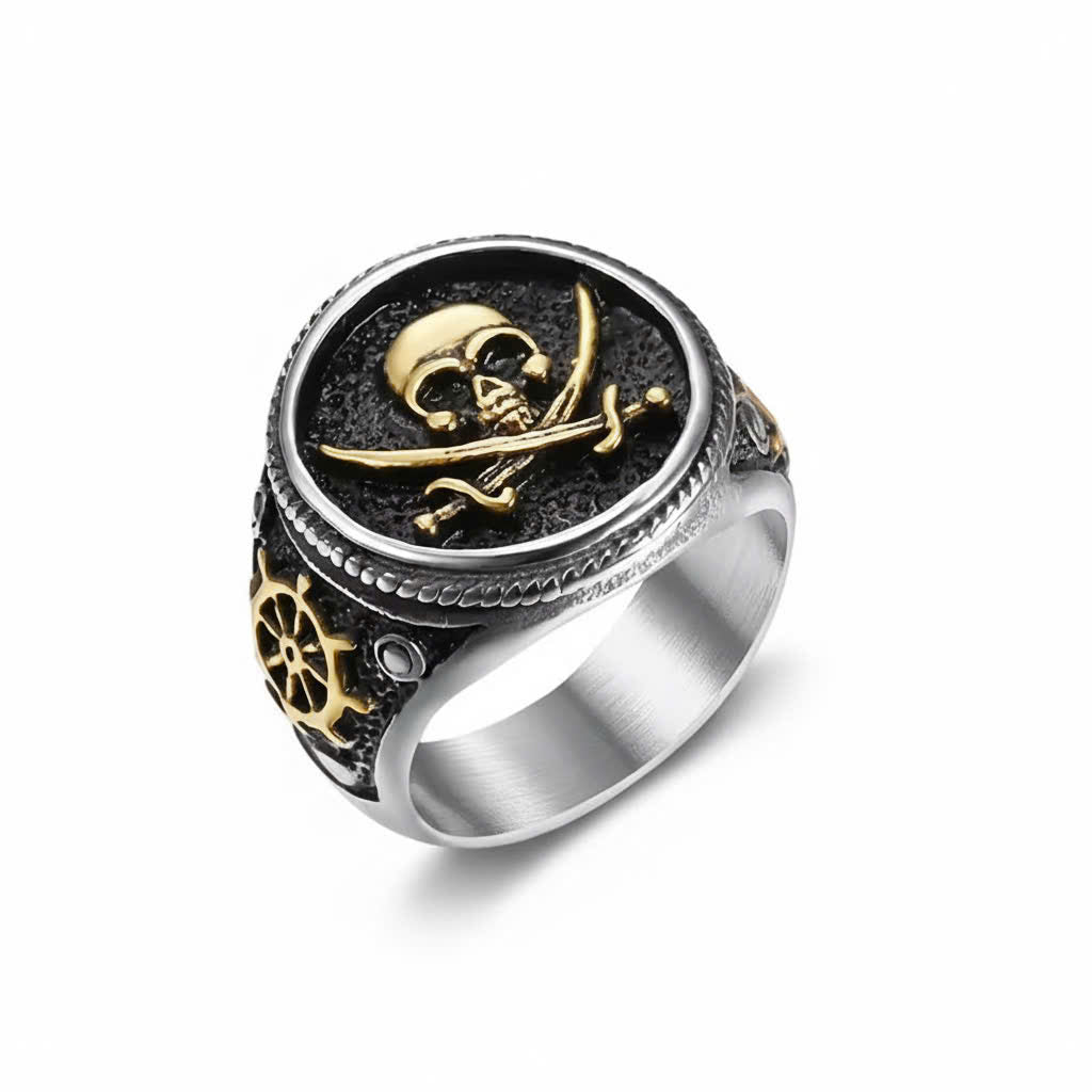 Skull & Cross Sabers Ring