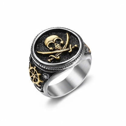 Skull & Cross Sabers Ring