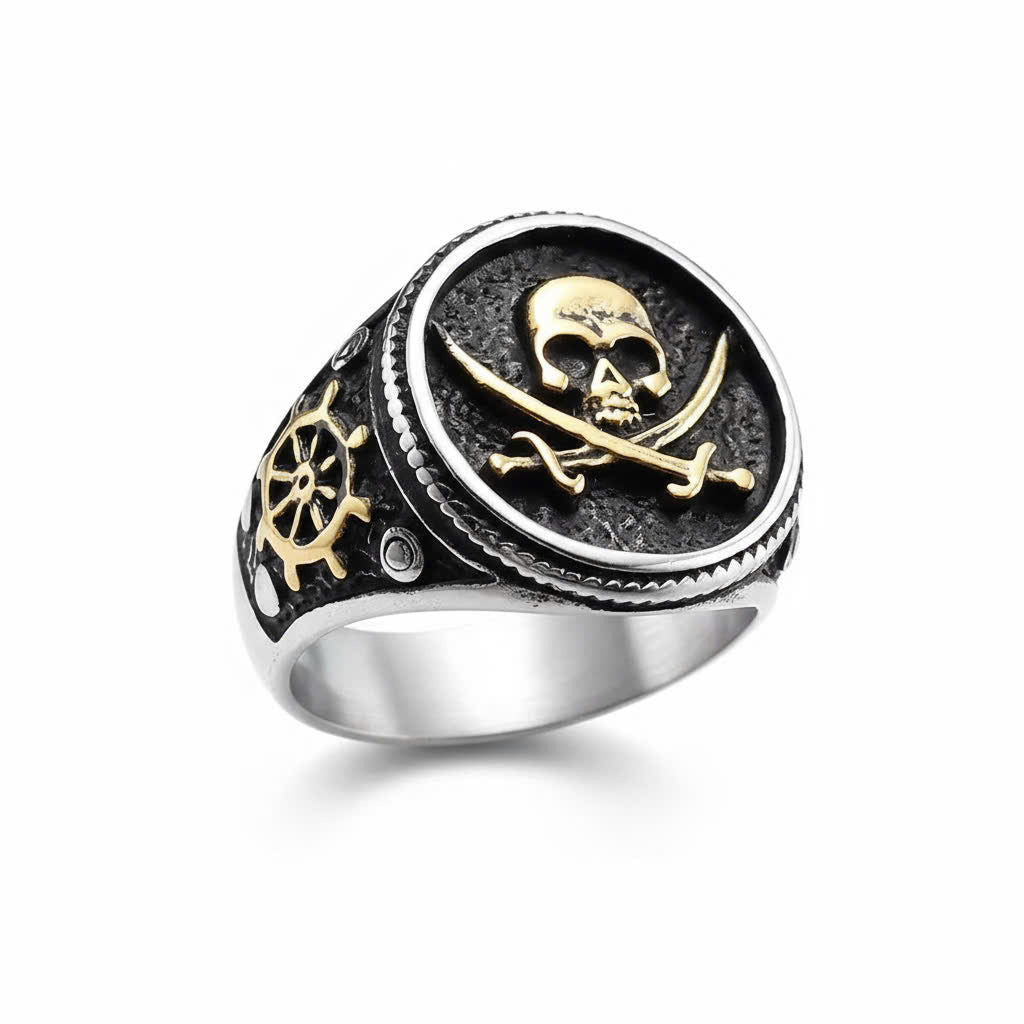 Skull & Cross Sabers Ring