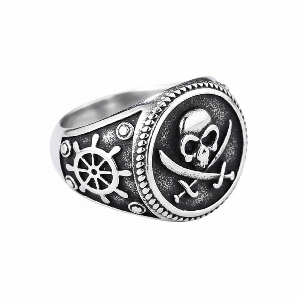 Skull & Cross Sabers Ring