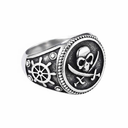 Skull & Cross Sabers Ring