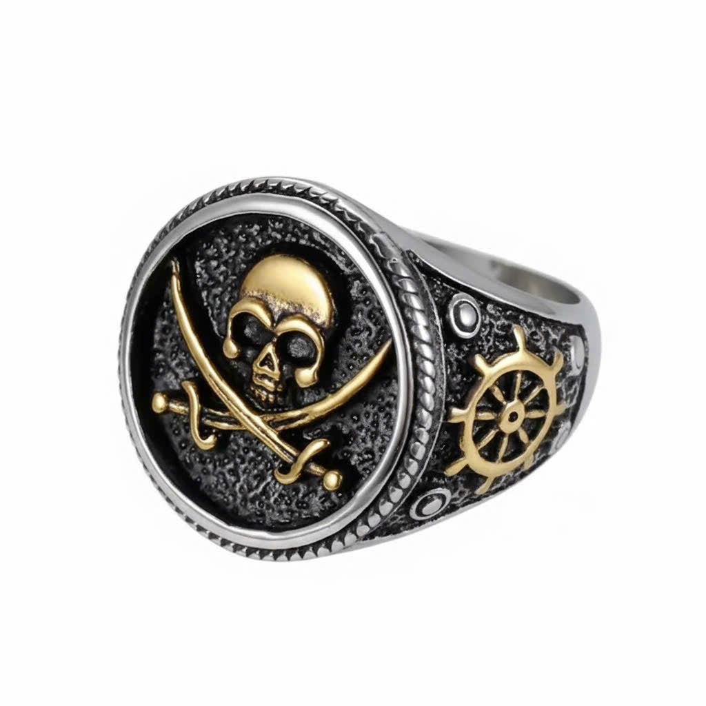Skull & Cross Sabers Ring