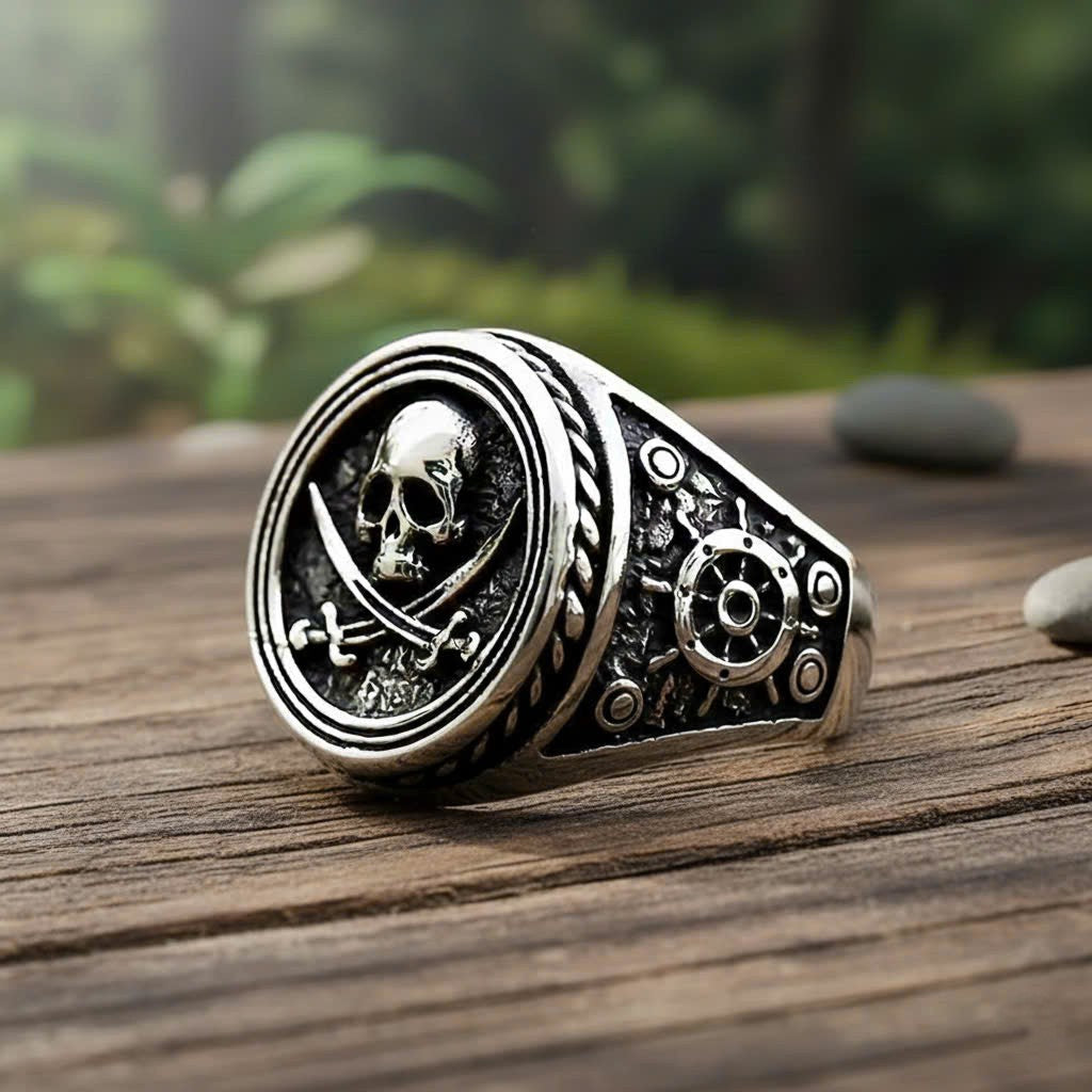 Skull & Cross Sabers Ring