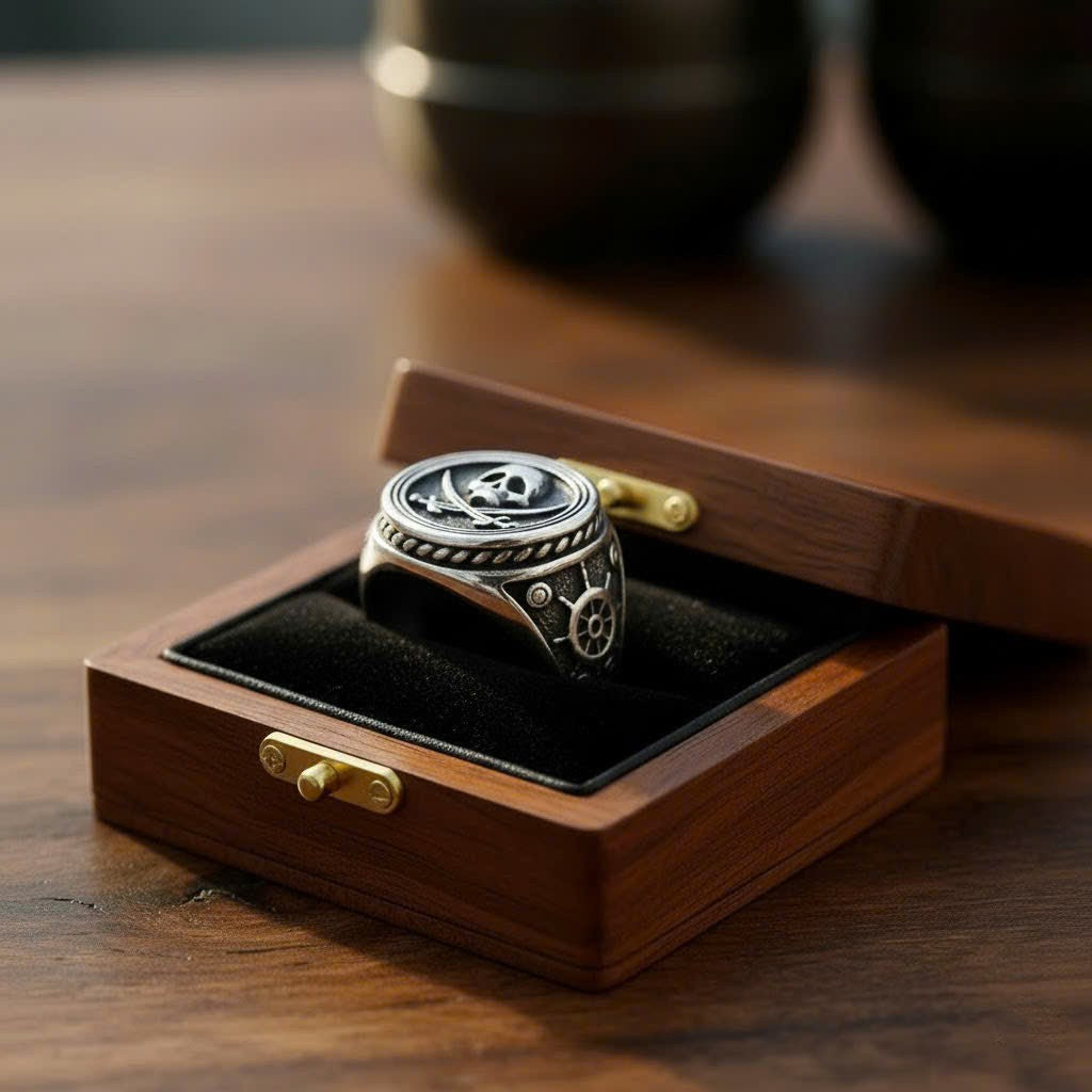 Skull & Cross Sabers Ring