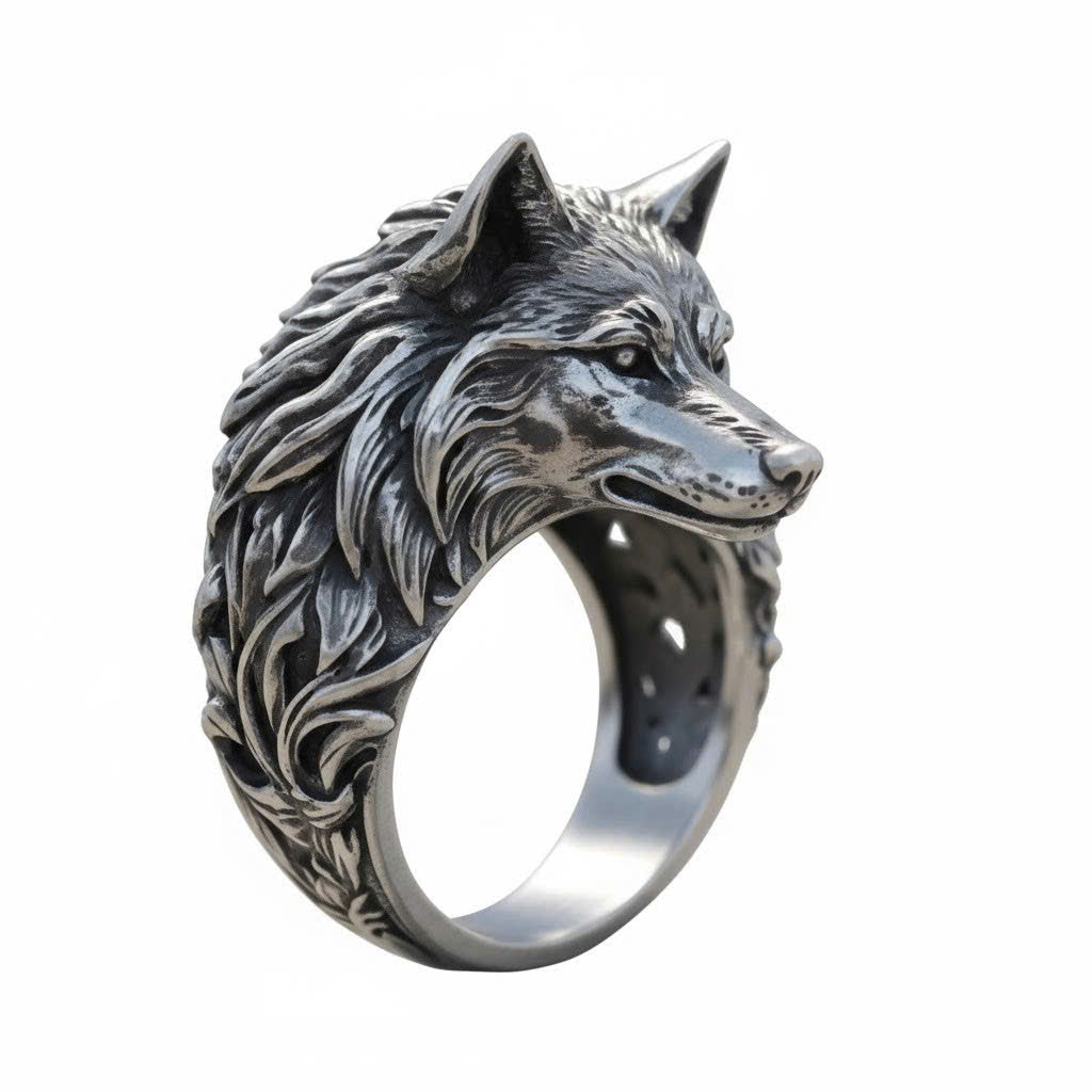 The Lone Wolf Silver Signet Ring
