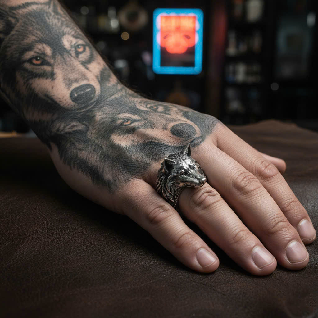 The Lone Wolf Silver Signet Ring