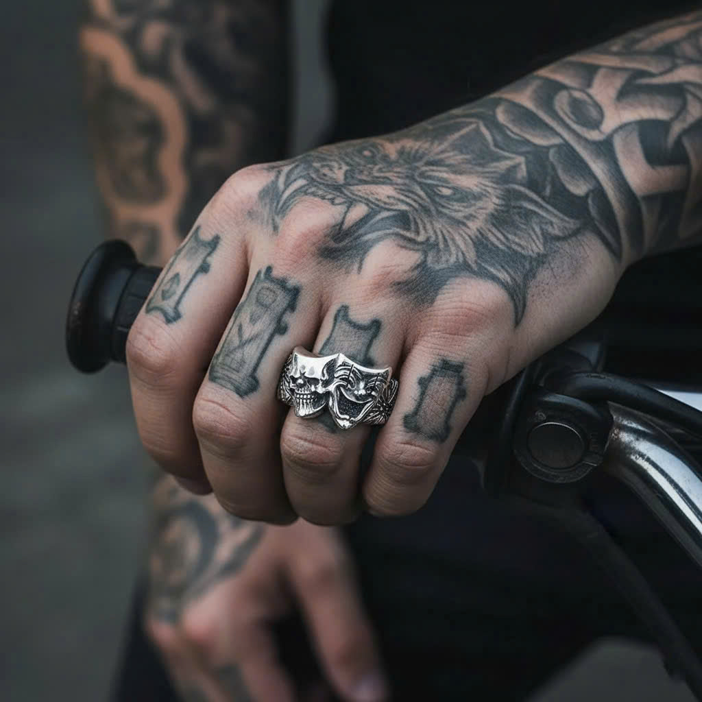Skull and Joker Ring