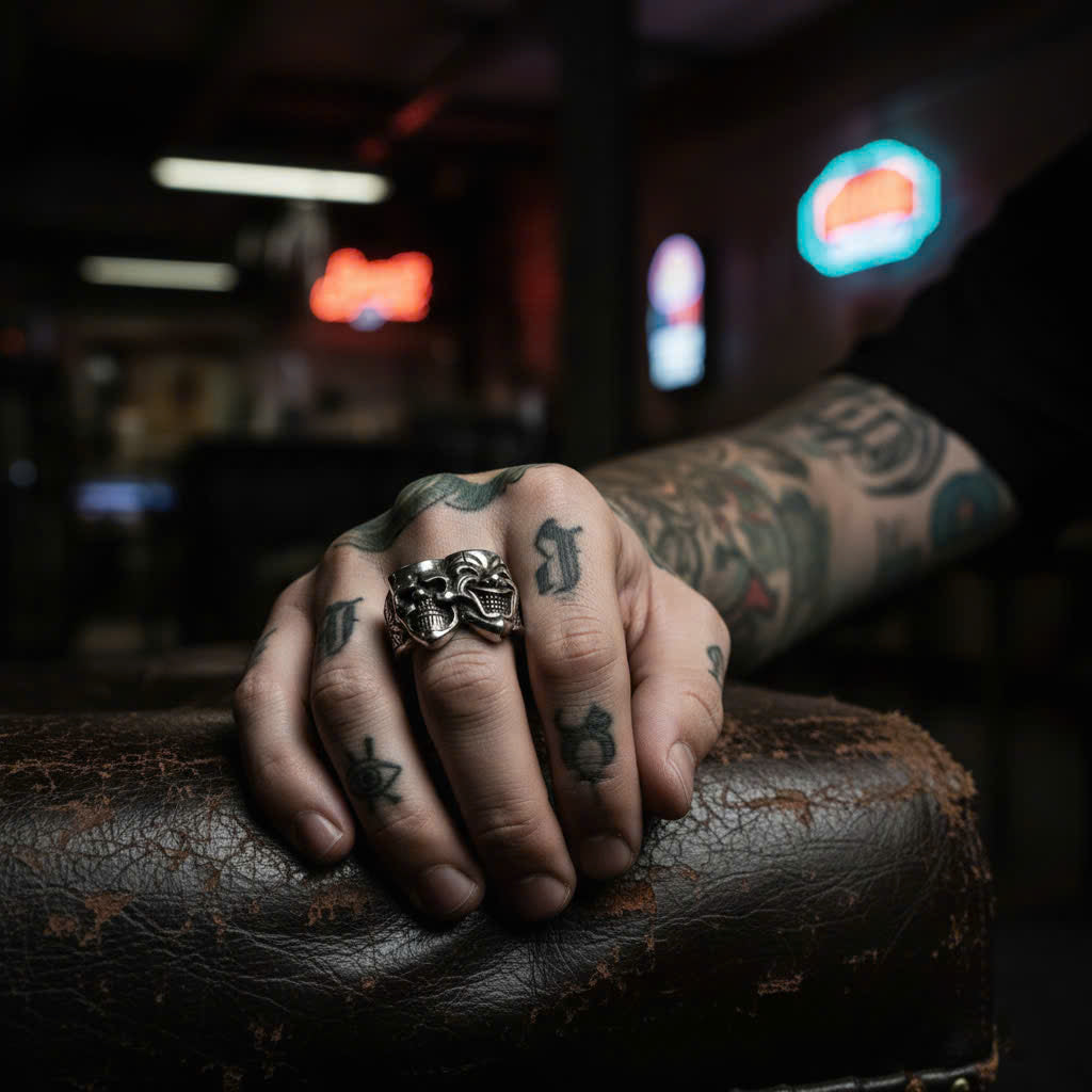 The Duality Mask Skull Ring