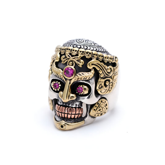 Sugar Bloom Skull Ring