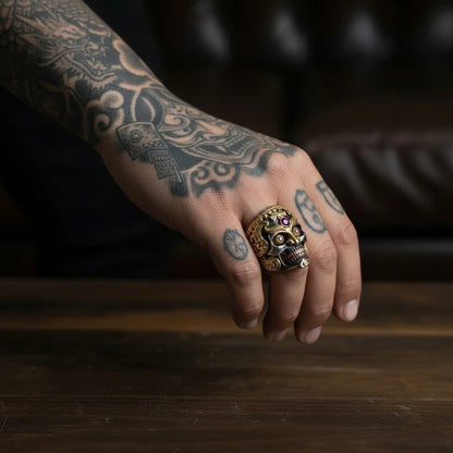 Sugar Bloom Skull Ring