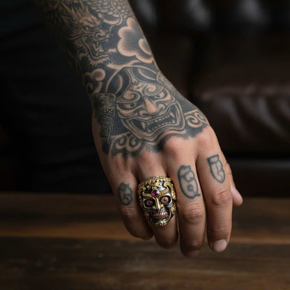 Sugar Bloom Skull Ring