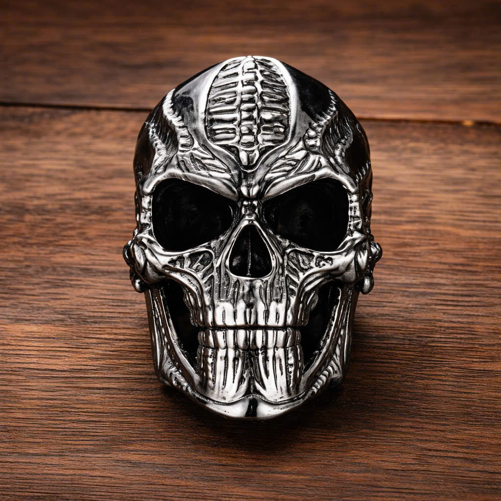The Horned Overlord Skull Ring