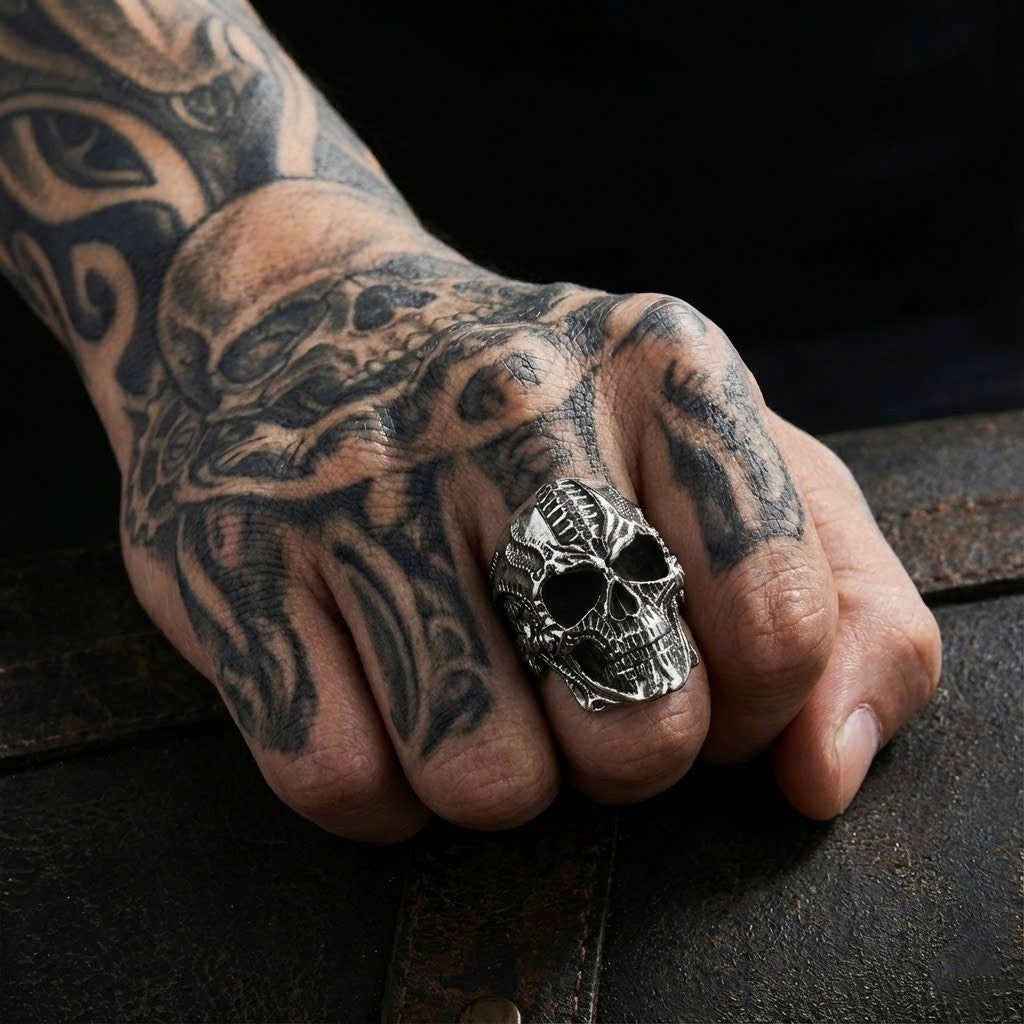 The Horned Overlord Skull Ring