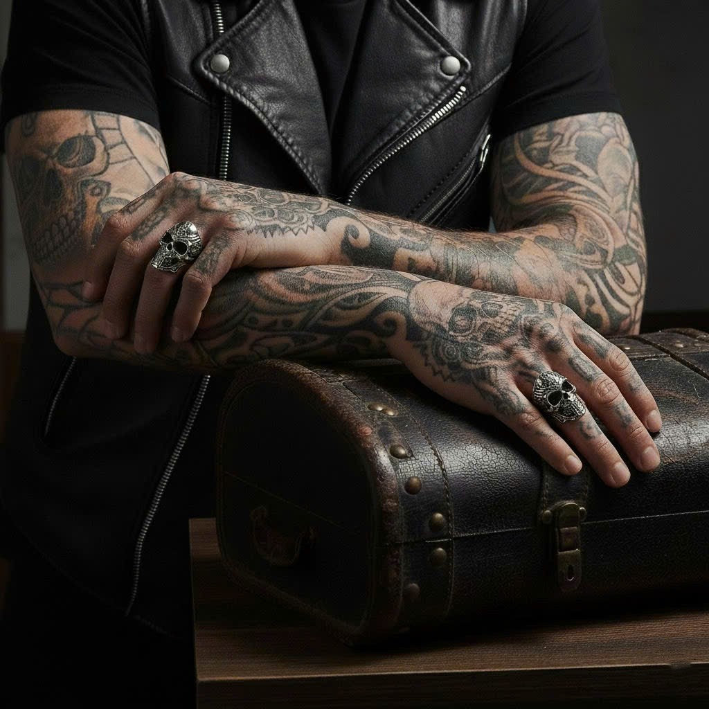 The Horned Overlord Skull Ring