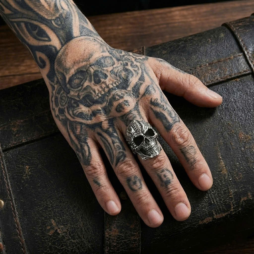 The Horned Overlord Skull Ring