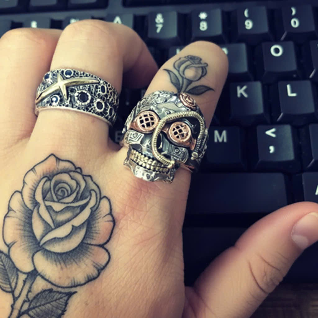 Mechanized Rebel Skull Ring