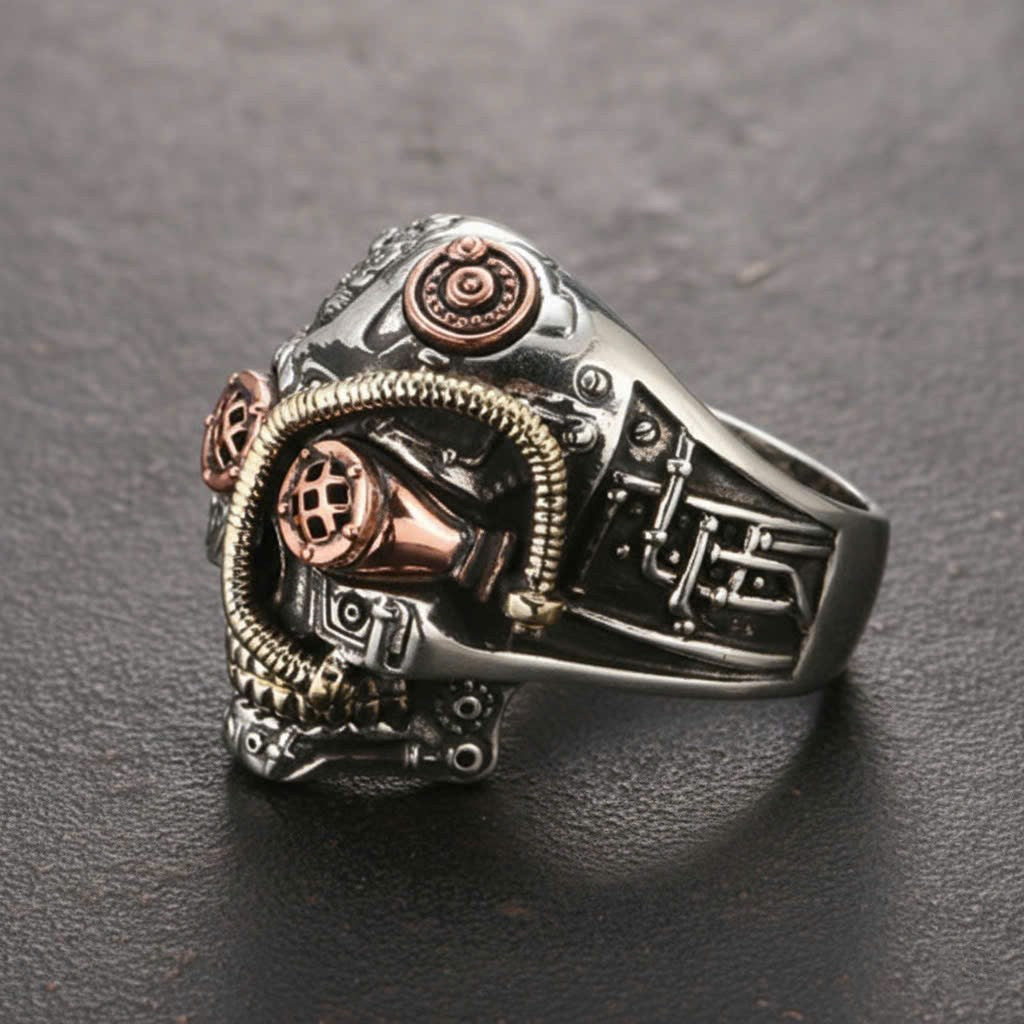 Mechanized Rebel Skull Ring