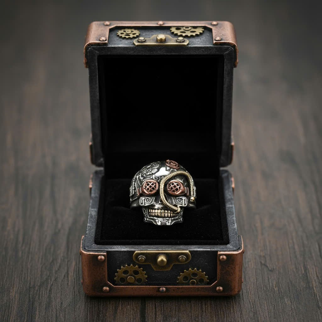 Mechanized Rebel Skull Ring
