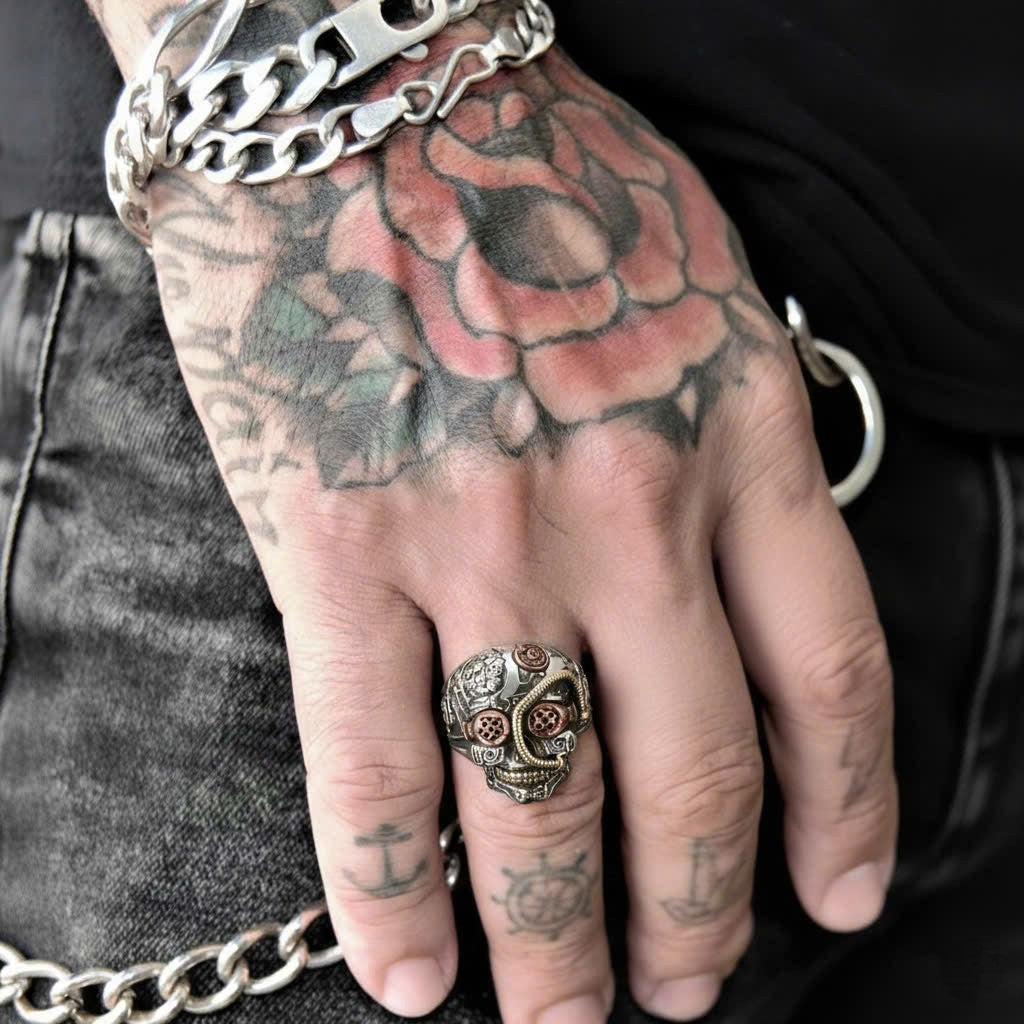 Mechanized Rebel Skull Ring
