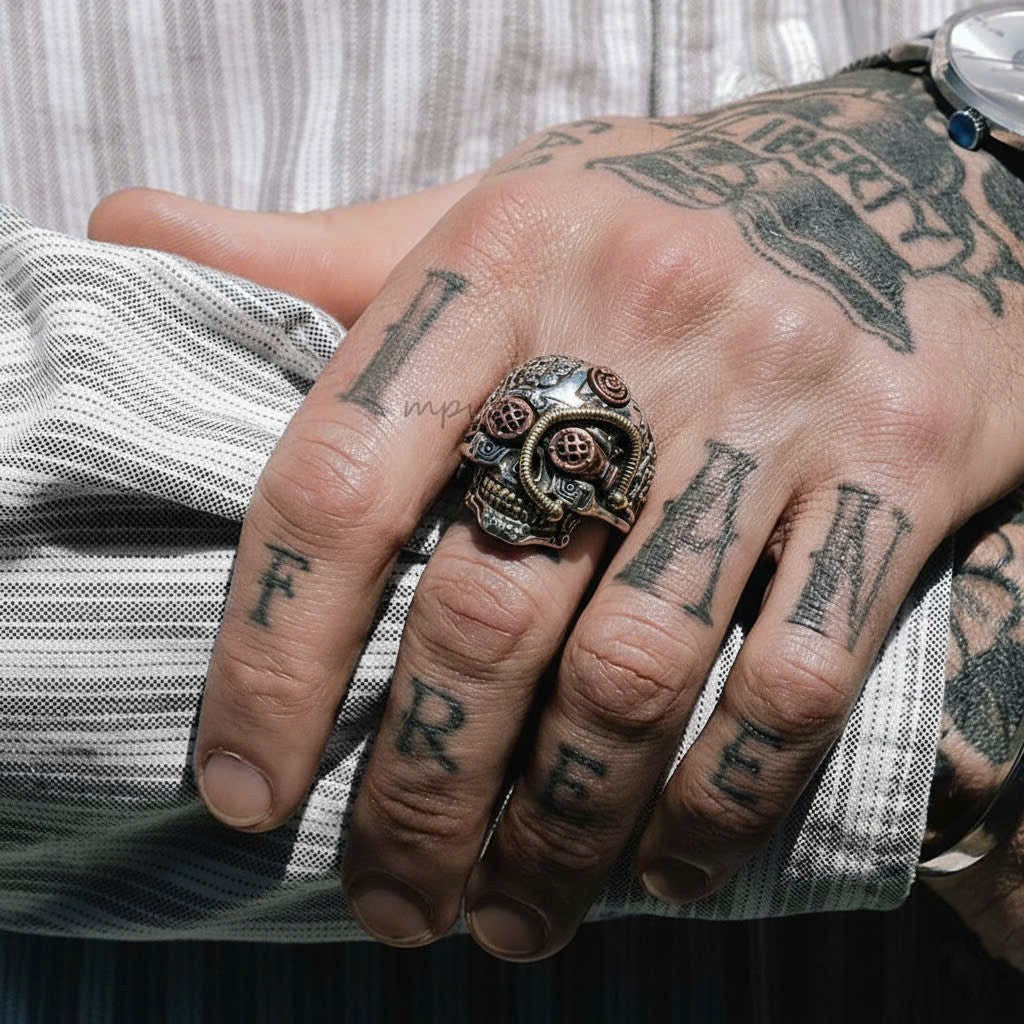 Mechanized Rebel Skull Ring
