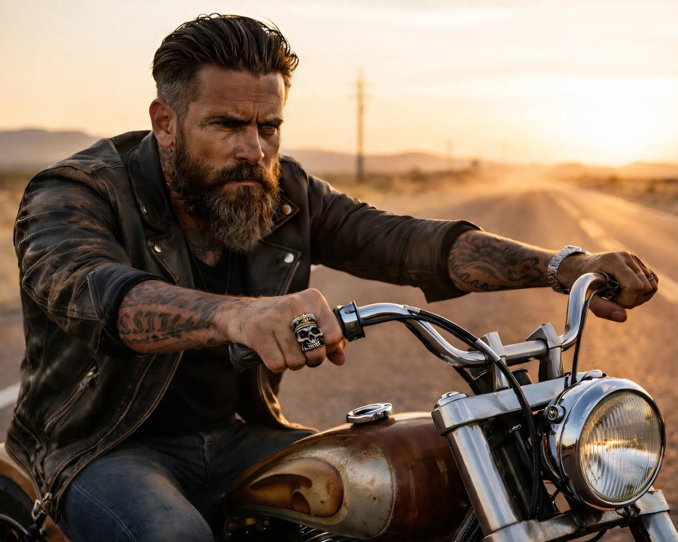 The Cybernetic Outlaw Skull Ring