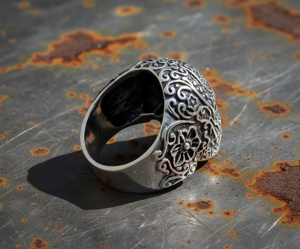 The Floral Calavera Skull Ring