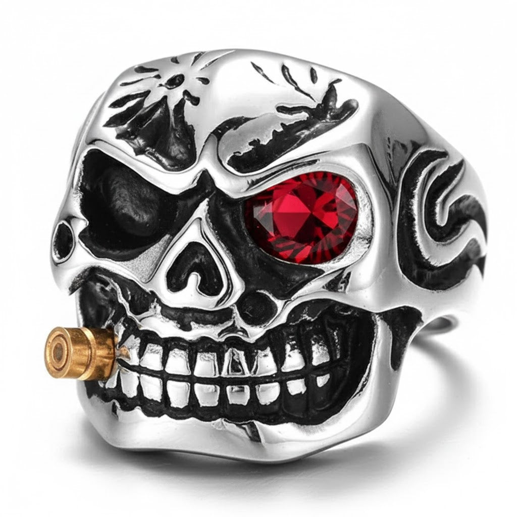 The Cybernetic Outlaw Skull Ring