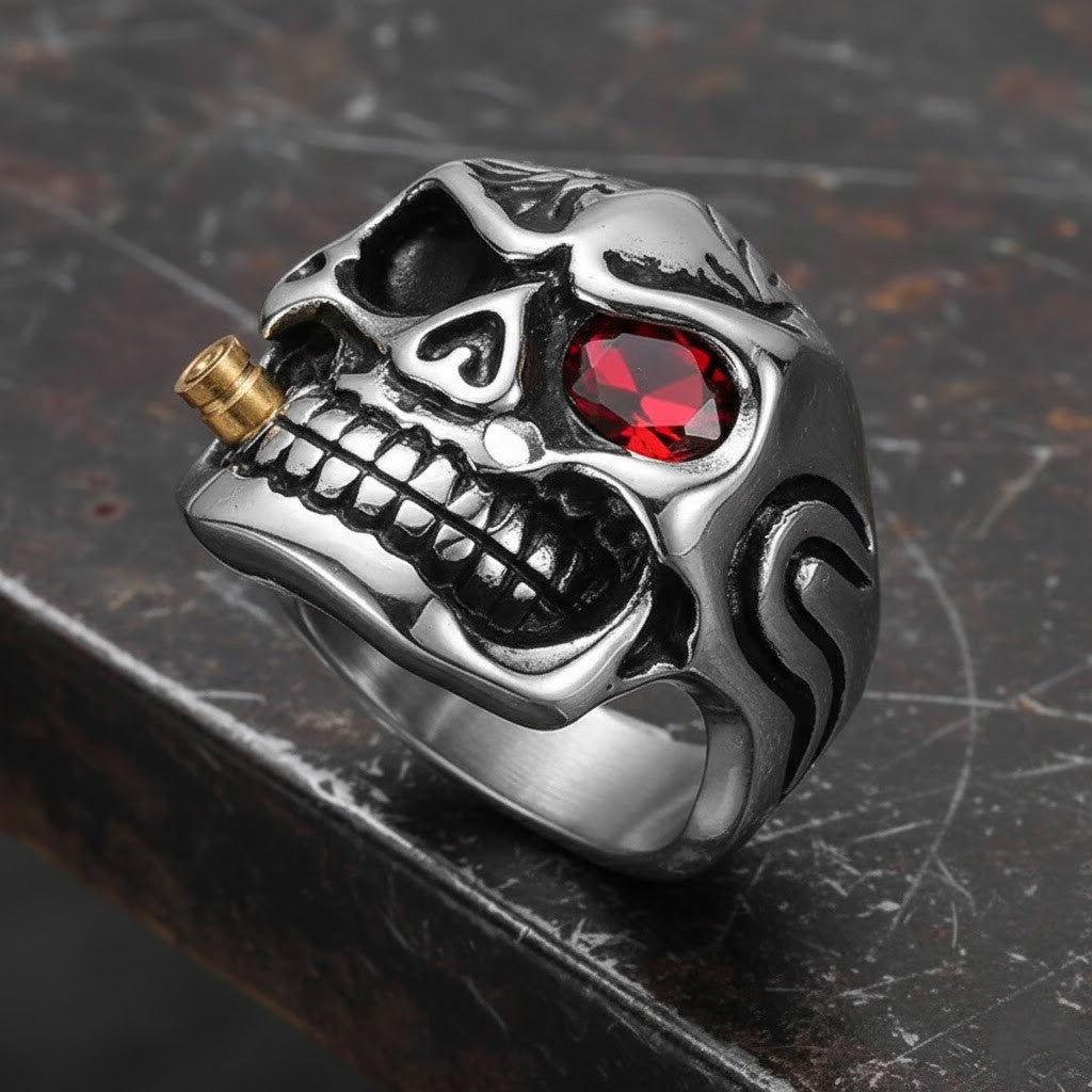 The Cybernetic Outlaw Skull Ring