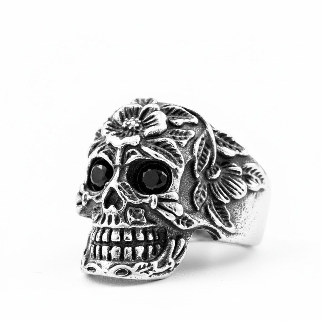 The Bloom Of Death Skull Ring