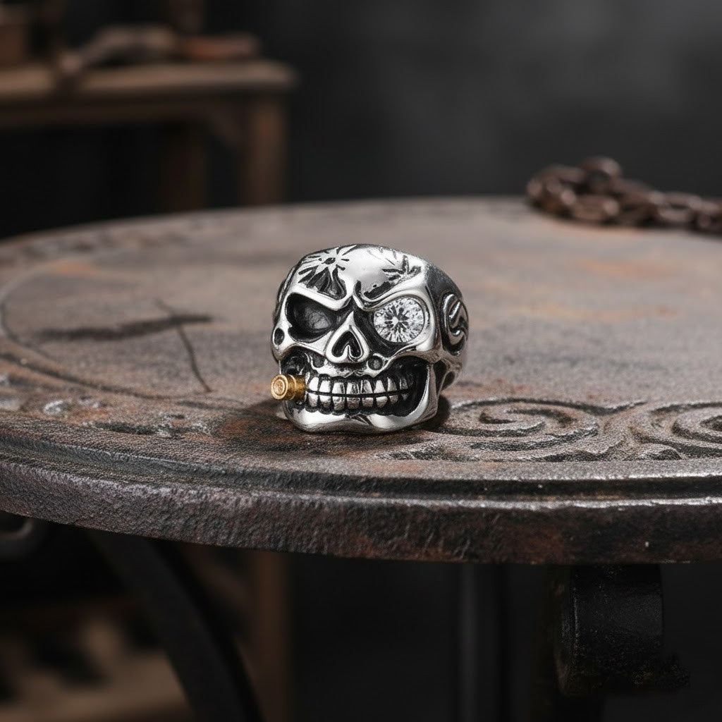 The Cybernetic Outlaw Skull Ring