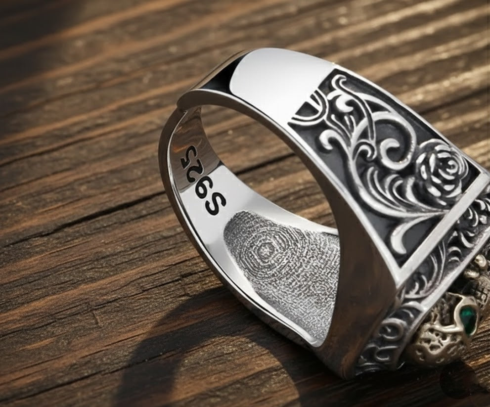 The Regal Rose Skull Ring