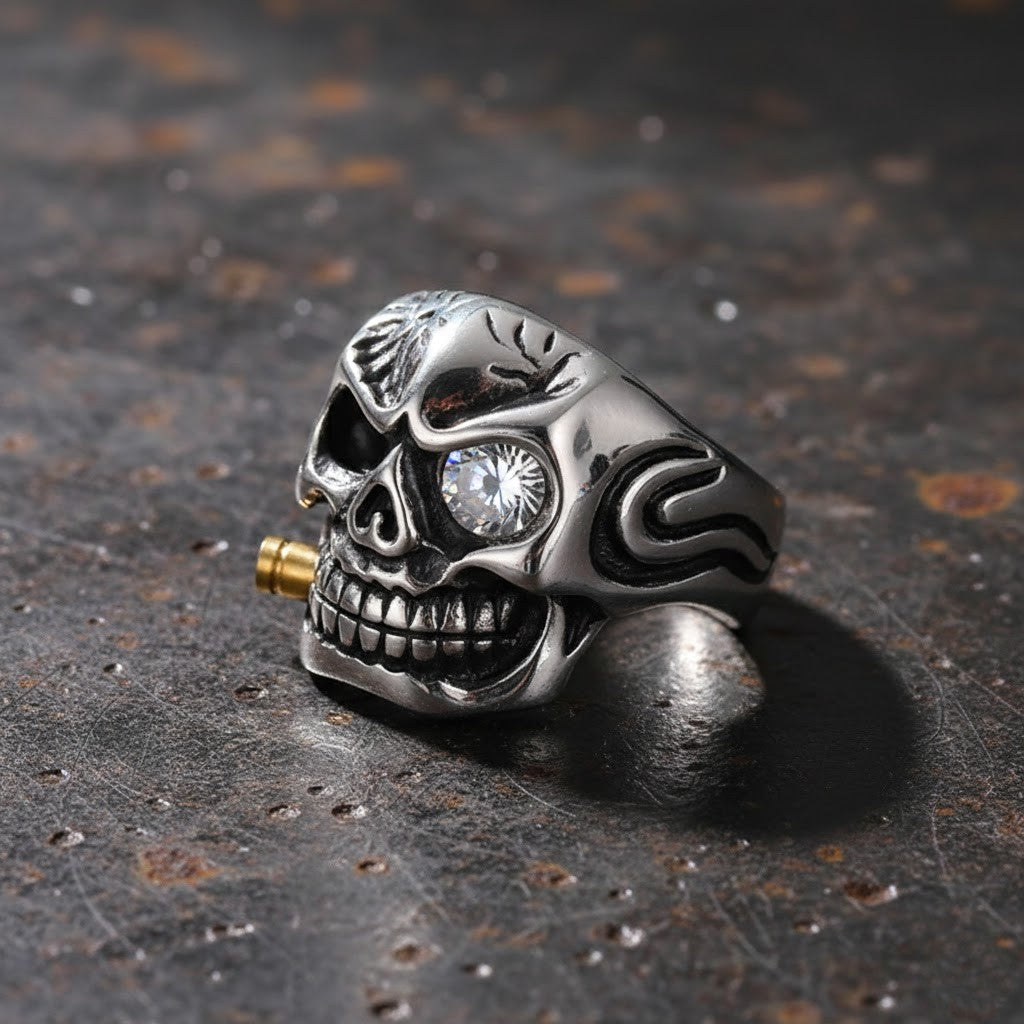 The Cybernetic Outlaw Skull Ring