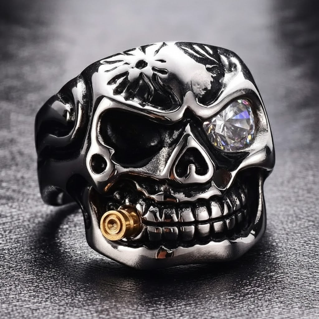 The Cybernetic Outlaw Skull Ring
