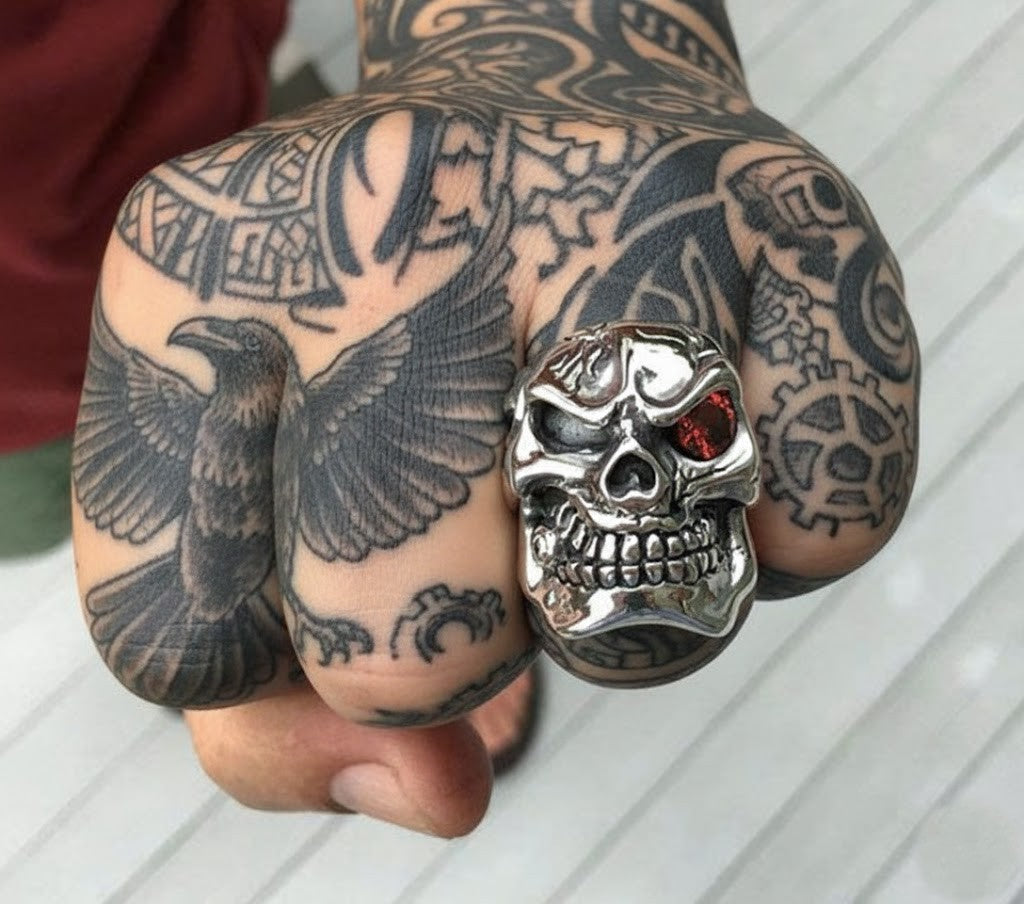 The Cybernetic Outlaw Skull Ring