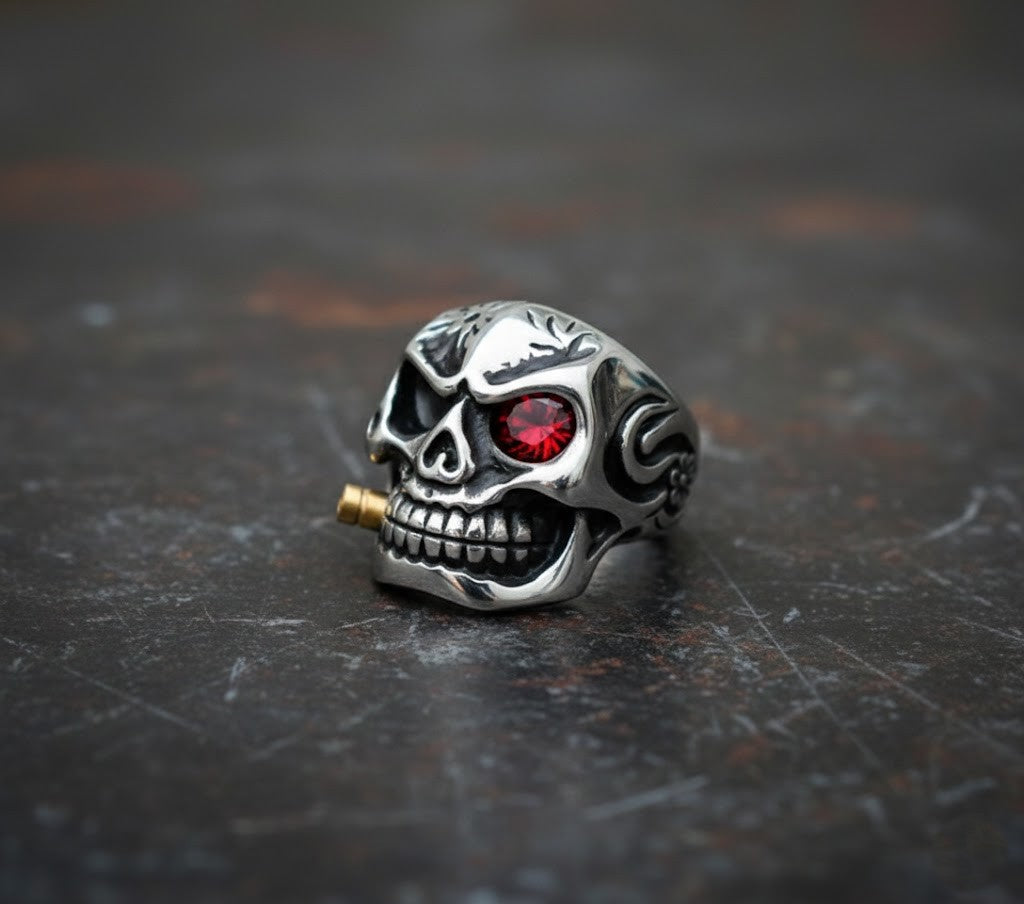 The Cybernetic Outlaw Skull Ring